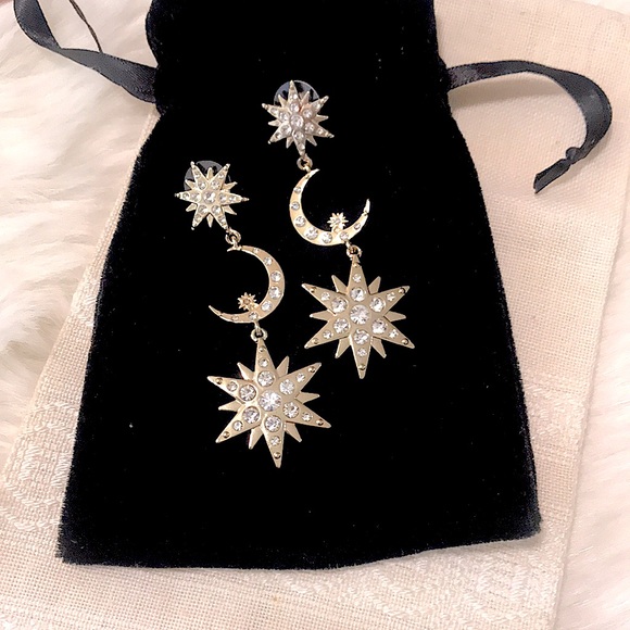 🌙Boho Glam Moon Goddess Golden Sparkle Earrings✨ - Picture 2 of 12